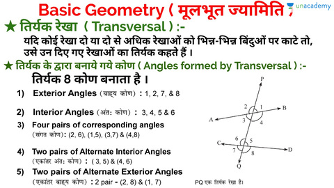 Campus Placements Transversal Line Angles Formed Between Parallel Lines And Their In Hindi Offered By Unacademy