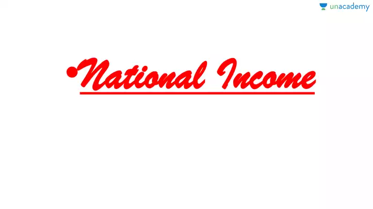 short note on national income