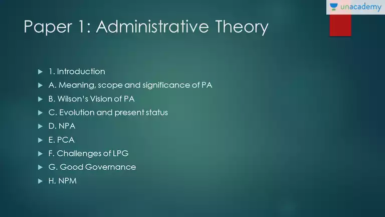 scope of public administration