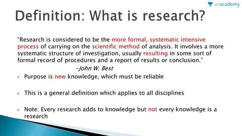 best definition of research