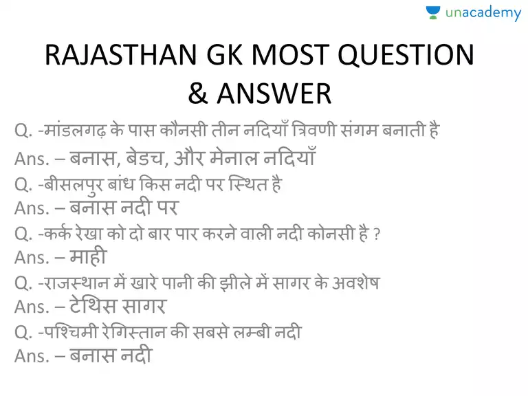 Rajasthan Gk Important Question Part 5 In Hindi Hindi Most