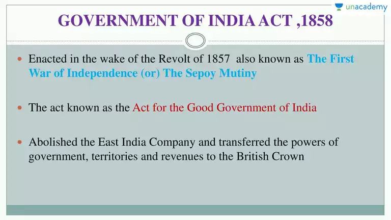 govt of india act 1858