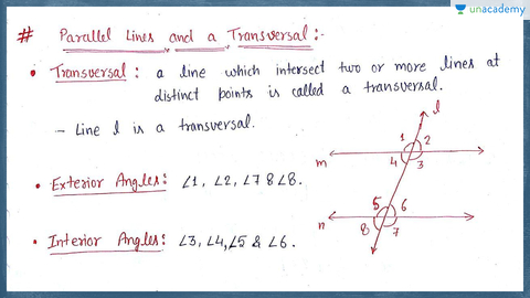 Iitjee Neet Foundation Ntse Parallel Lines Transversal In Hindi Offered By Unacademy