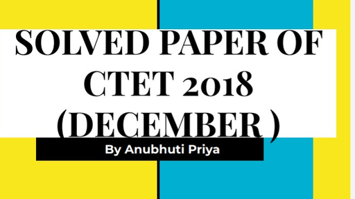 Teaching Superpack - Solved Paper of CTET 2018, Part -13 (in Hindi ...