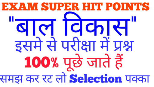 Teaching Superpack - Child Development Exam Hit Points Part 4 (in Hindi ...